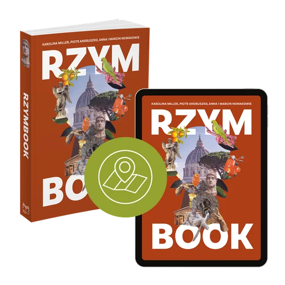Książka „Rzymbook” i e-book na tablecie