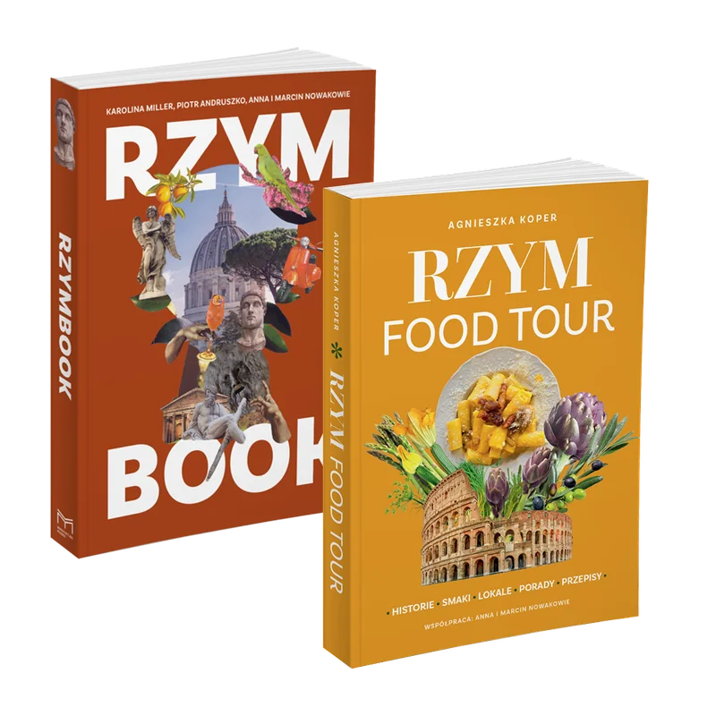 Książki drukowane „Rzymbook” i „Rzym Food Tour”
